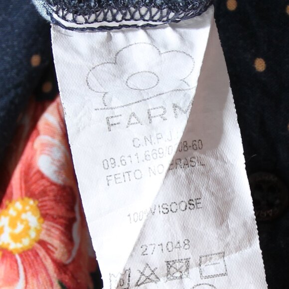 Farm Rio Floral Long Sleeve Shirt Blouse Button Up Floral Polka Dot Sz G / Large - Picture 15 of 15